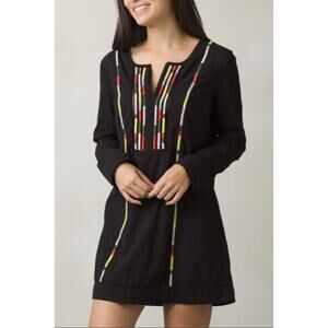 prAna Lahela Embroidered Long Sleeve 100% Organic Cotton Tunic Top BOHO festival